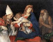 Lorenzo Lotto Madonna and Child with St Ignatius of Antioch and St Onophrius oil